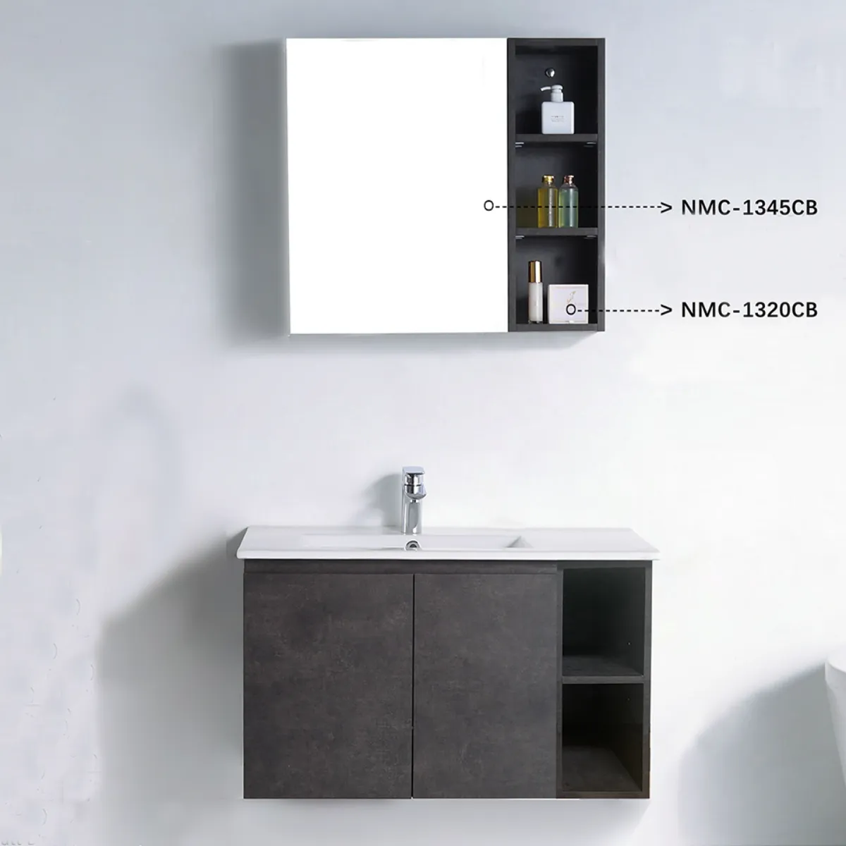 Nexus PVC Cabinet with Insert Basin 820mm (5 Colours) - view 4